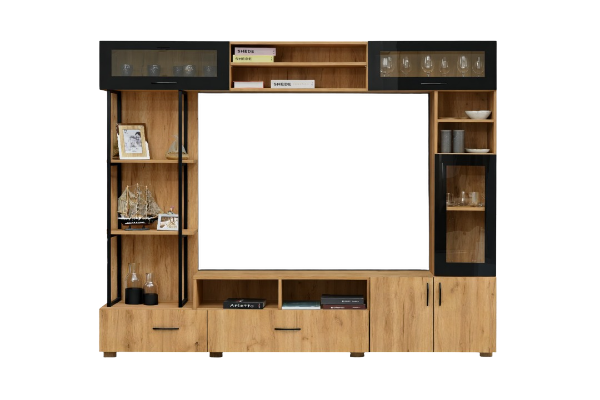 Afina - Modular - TV glass case-1893-x-2394-x-436
