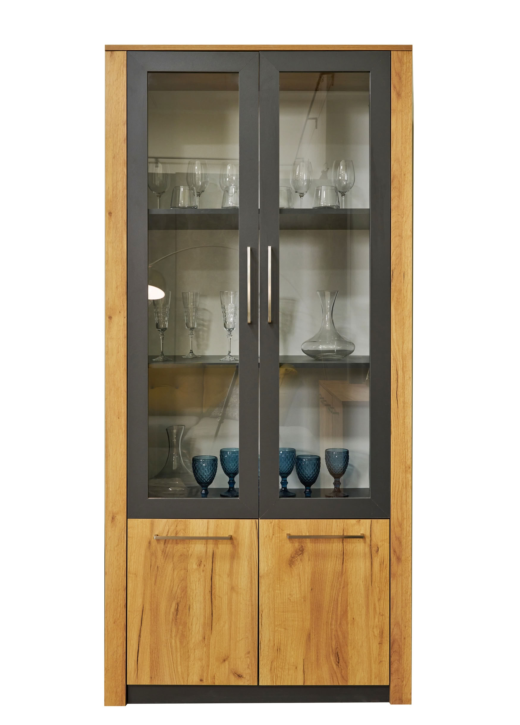 Lugano - Living room - Glass case 2-doors - 930 x 2001 x 446