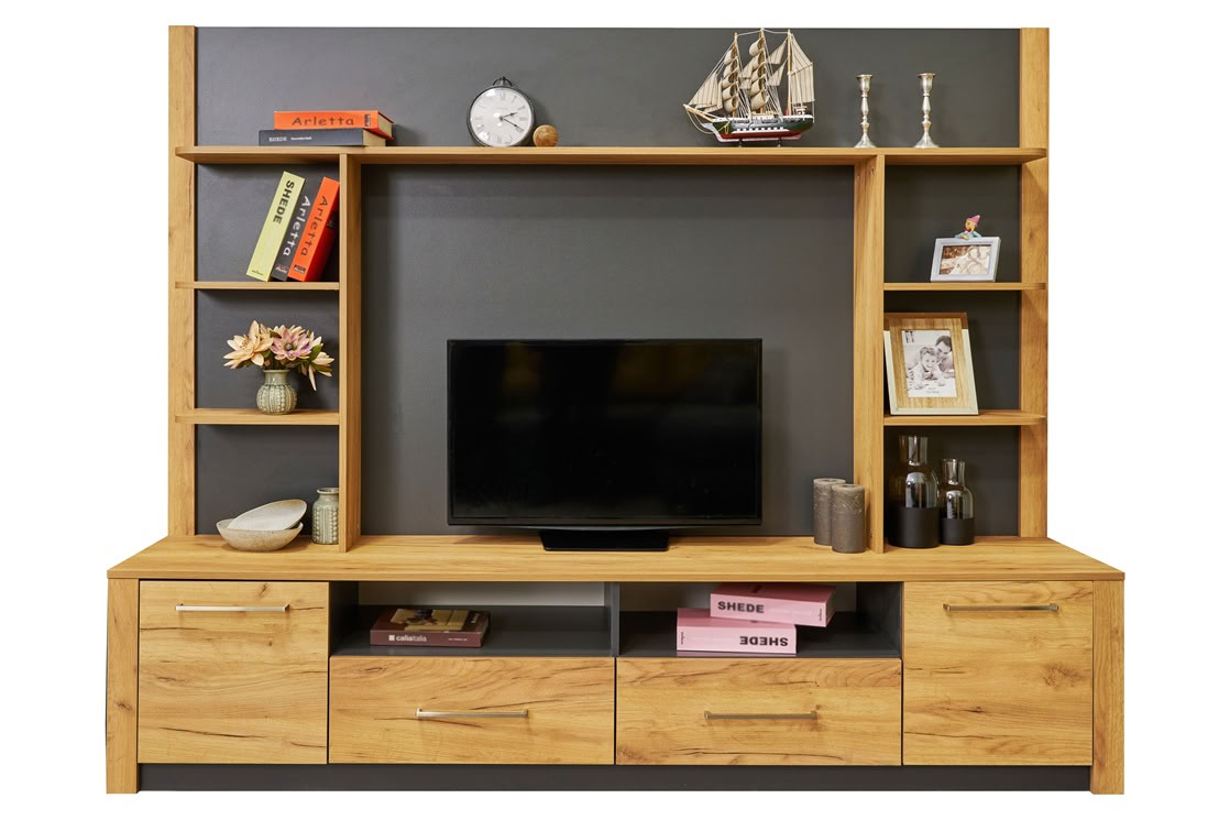 Lugano - Living room - TV glass case - 2130 x 1698 x 446